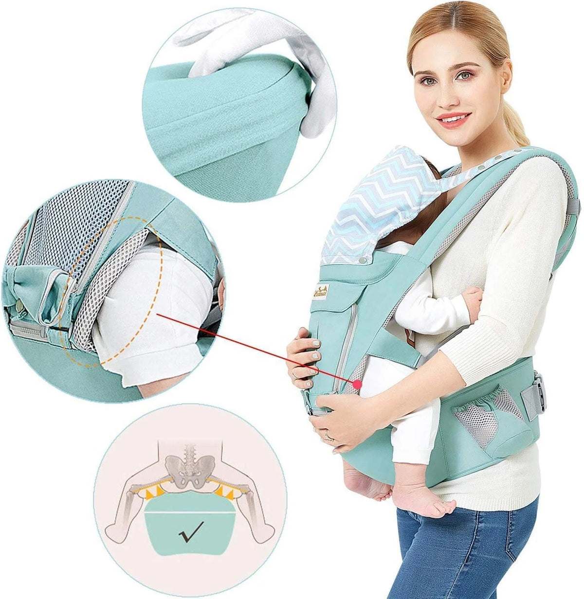 Cargador Ergonómico 3 Posiciones para Bebés | Portabebé Cómodo y Seguro | CRIELA BABY