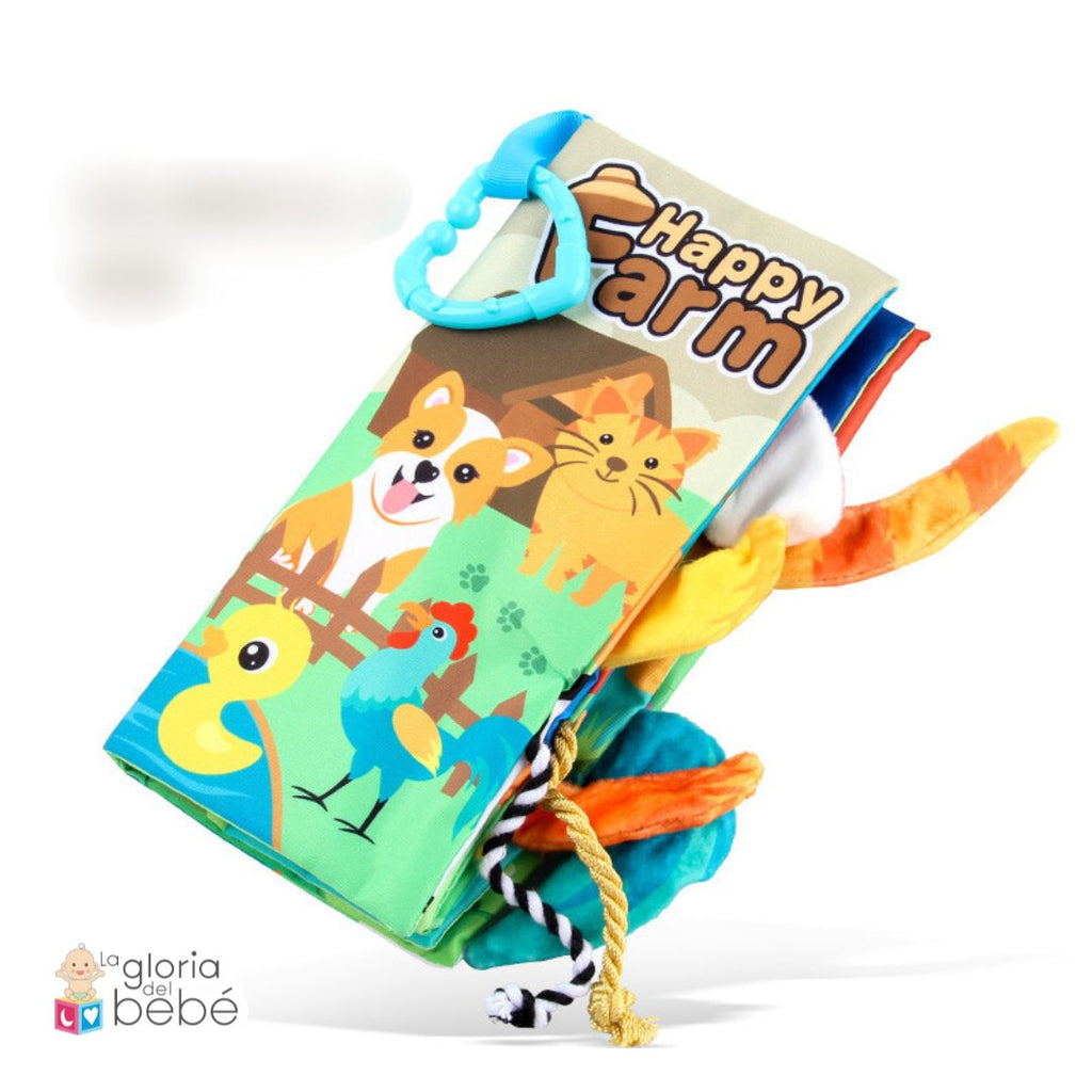 Libro Sensorial de Tela con Colas 3D | Estimulación Temprana Bebés