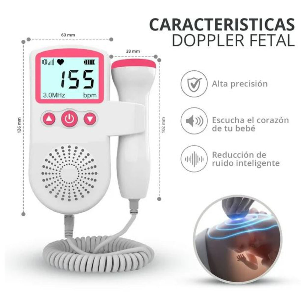 Monitor Fetal Doppler Ultrasonido | Escucha el Corazón de tu Bebé