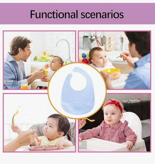 Babero de Silicona Lavable con Bolsillo Atrapa-Migajas | CRIELA BABY