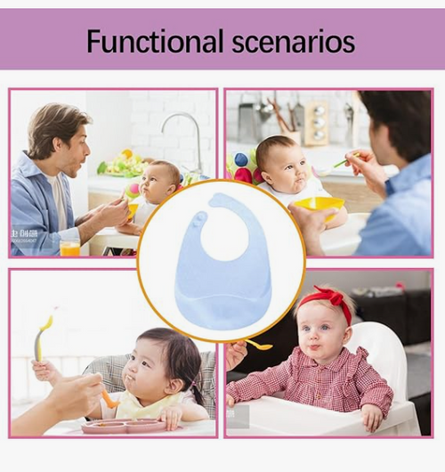 Babero de Silicona Lavable con Bolsillo Atrapa-Migajas | CRIELA BABY
