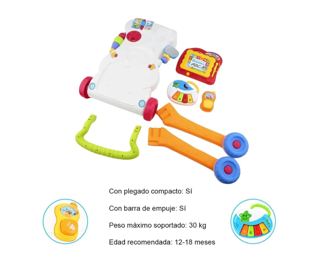 Caminador Musical Didáctico para Bebé | Primeros Pasos Seguros