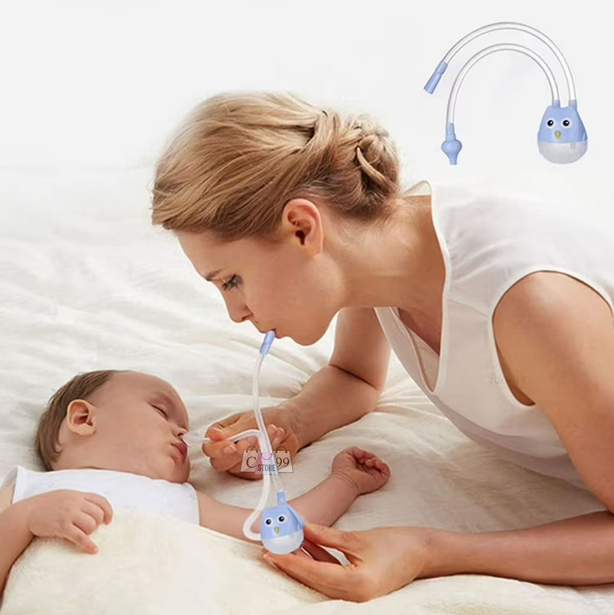 Combo Protección Bebé: Rodilleras Antideslizantes + Aspirador Nasal