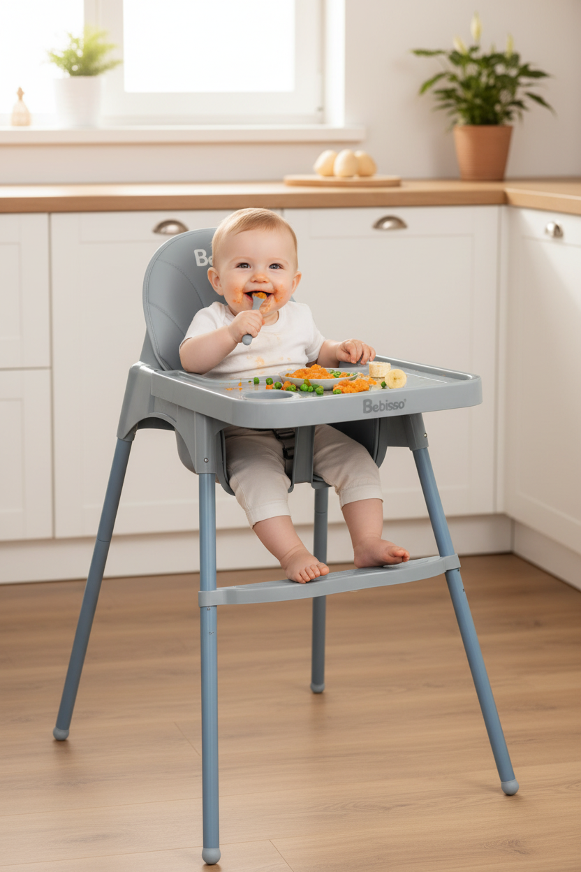 Silla Comedor para Bebé Bebisso | Asiento Anatómico y Arnés de Seguridad