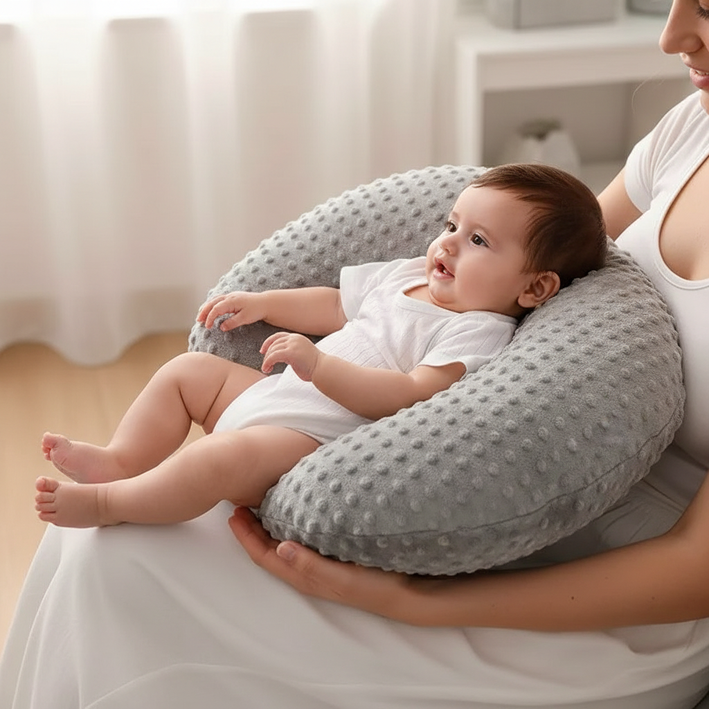 Cojín de Lactancia Ergonómico con Almohada Dona para Bebé