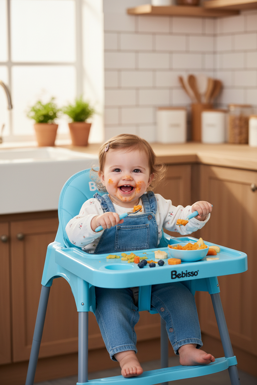 Silla Comedor para Bebé Bebisso | Asiento Anatómico y Arnés de Seguridad