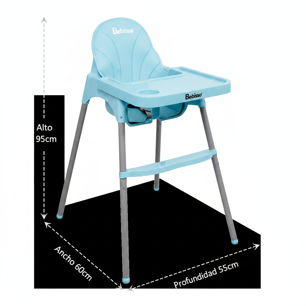 Silla Comedor para Bebé Bebisso | Asiento Anatómico y Arnés de Seguridad