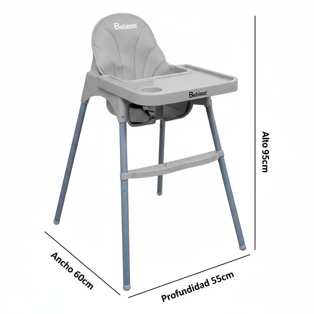 Silla Comedor para Bebé Bebisso | Asiento Anatómico y Arnés de Seguridad