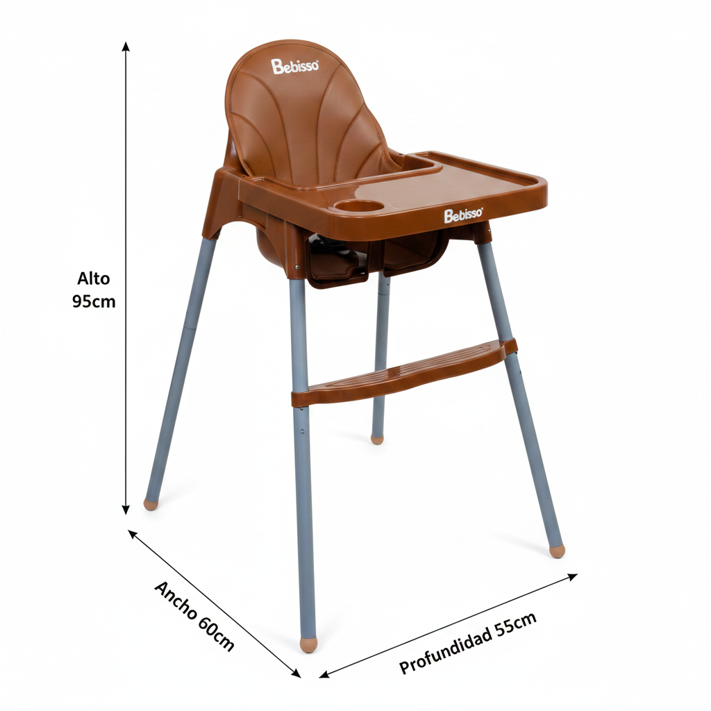 Silla Comedor para Bebé Bebisso | Asiento Anatómico y Arnés de Seguridad
